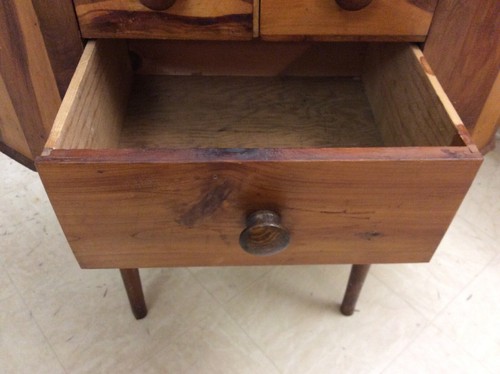 Hand Made Martha Washington Pine Sewing Cabinet, Dated 1947 ,One Of A Kind,