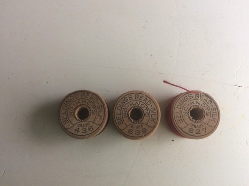 Vintage Belding Bead-Silk Thread On Spools (3)