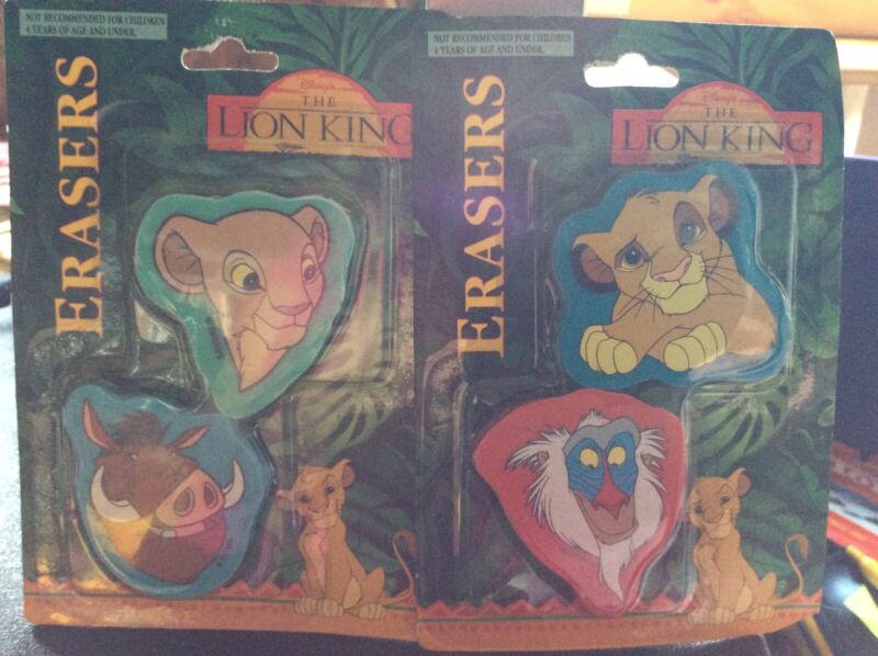 Disney The Lion King 2 Pack Of Erasers Never Opened Or Used