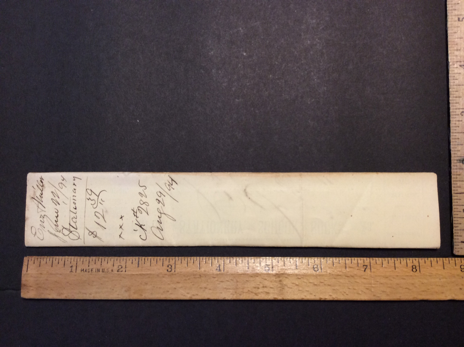 1894 ENZ & MILLER Paper Stationary School Blank Books Ithaca NY Antique Invoice