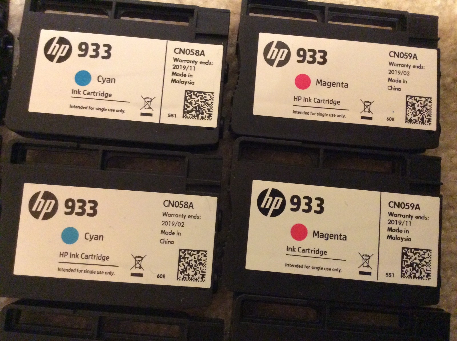 Original HP virgin empty cartridges 950XL 932XL 933 Yellow Cyan Magenta (16)