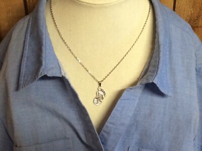 BIGFOOT 'Footprint' 18'' NECKLACE, 1'' Running Sasquatch, Hippie Minimalist Style