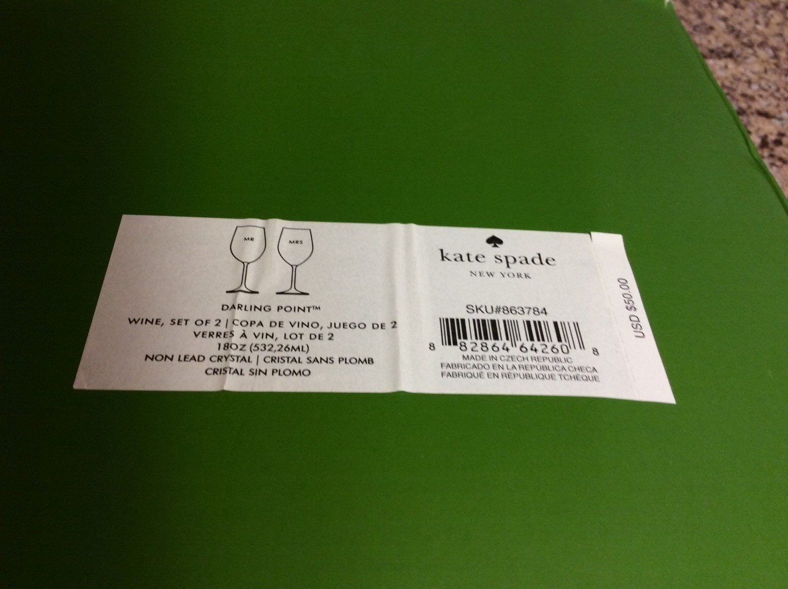 Kate Spade New York Darling Point Wine Glass, MR ONLY