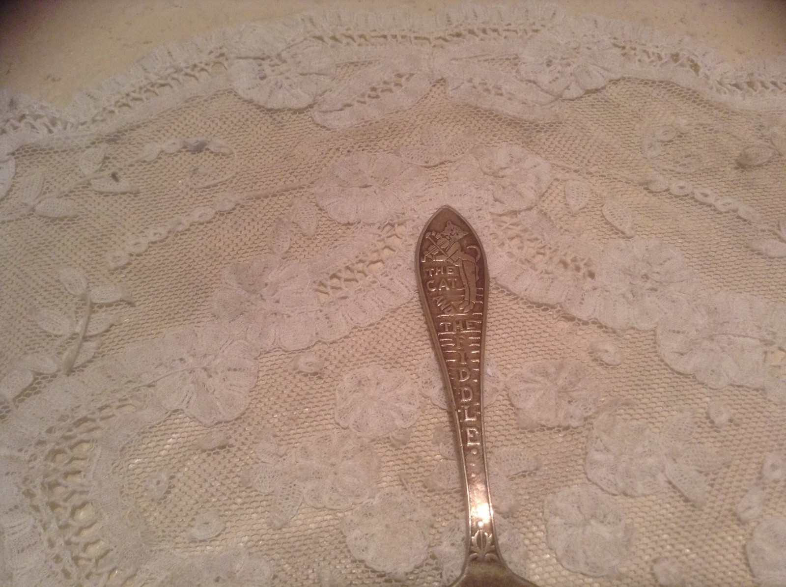 Old Vtg Sterling Silver Fork The Cat and The Fiddle Child's Dinnerware