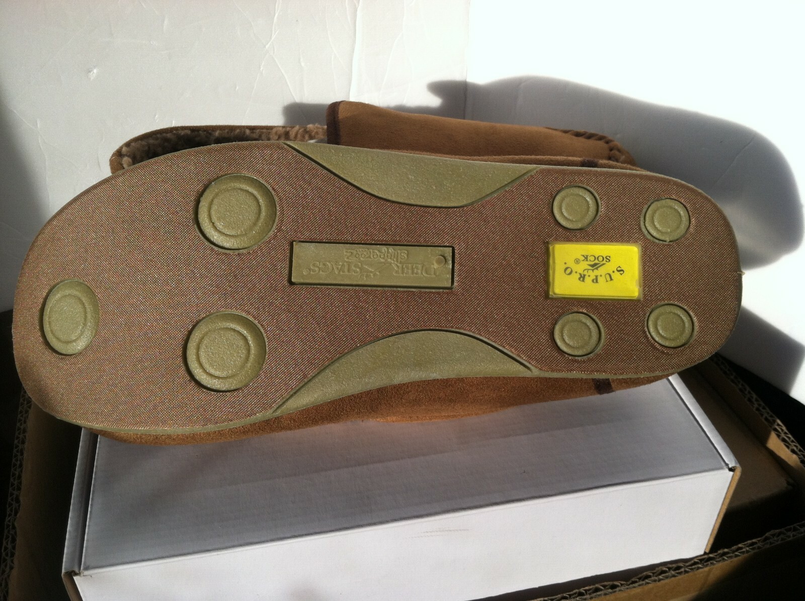 Men's Slippers Deer Stags Alpen Slipper Chestnut Micro Suede House shoes Size 10