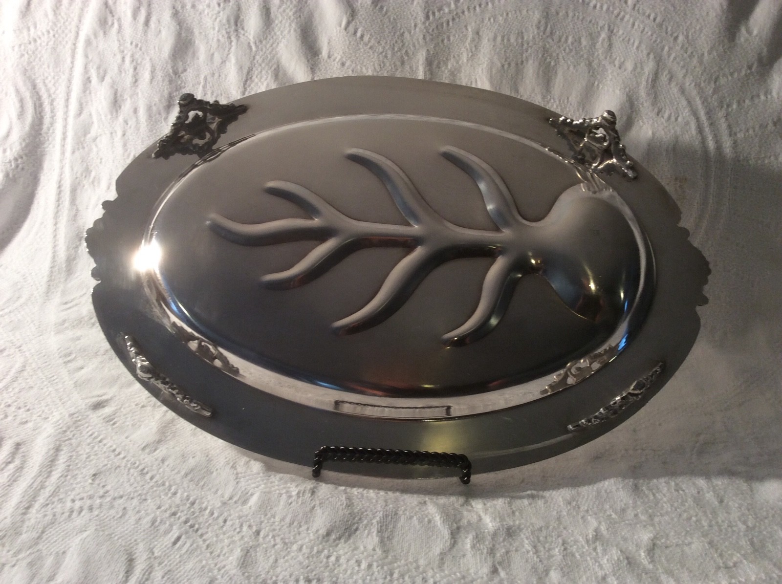 Old London Silverplate Holloware USA Sheffield silver co.footed oval tray 16 in