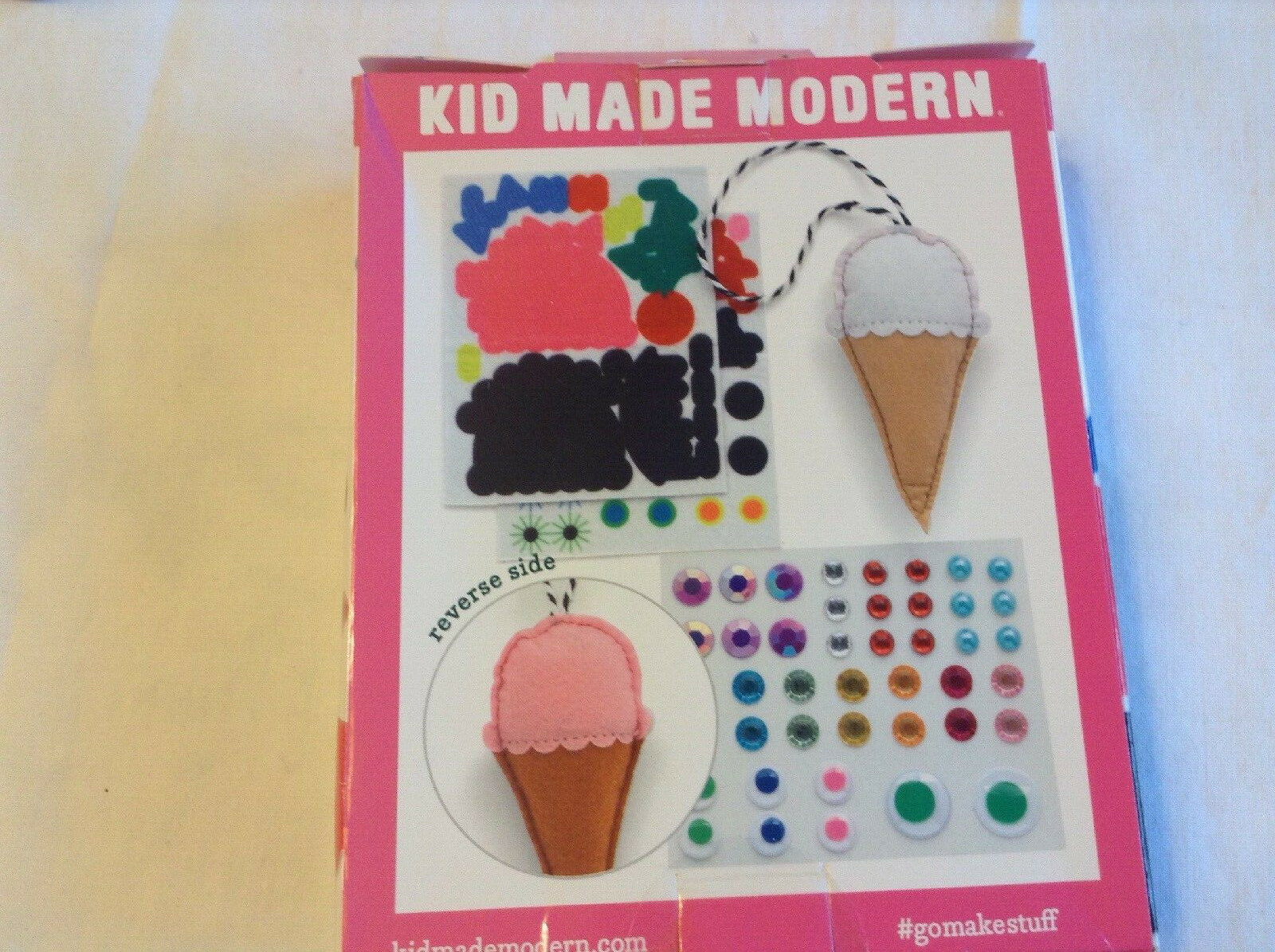 Kid Made Modern Decorate An Ornament 1 Cat Kit and 1 Ice Cream Cone Kit