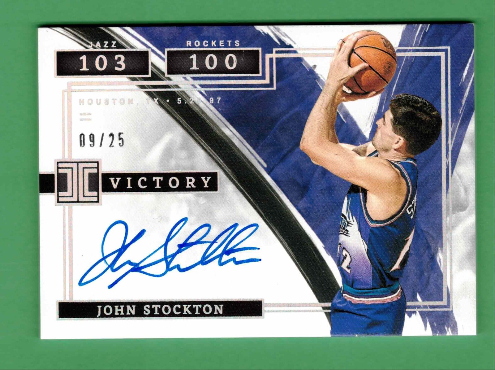 2021-22 PANINI IMPECCABLE JOHN STOCKTON AUTO VICTORY 9/25