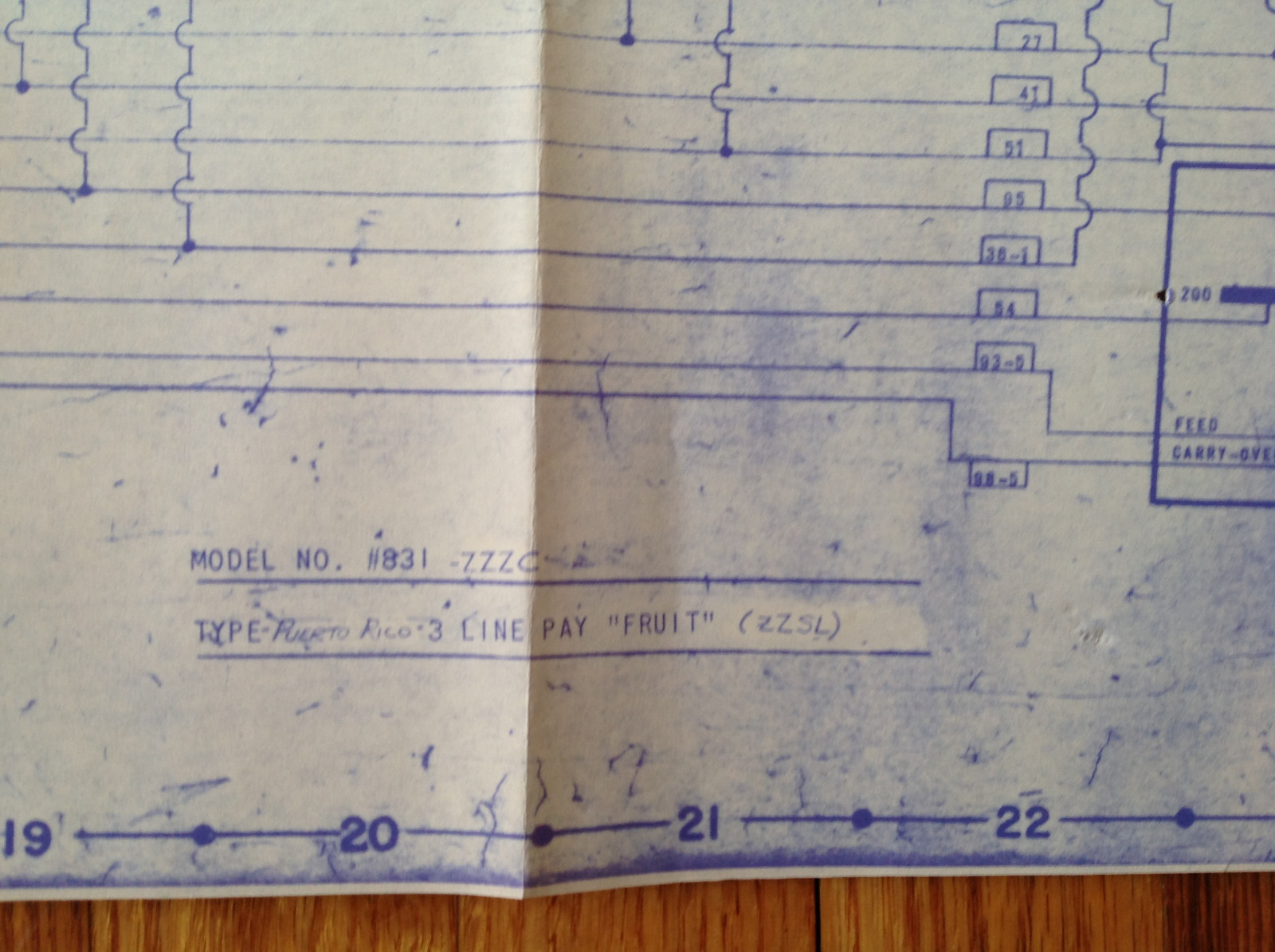 BALLY 831 Electro-Mechanical 3 LINE PAY Fruit Slot Machine SCHEMATICS + WIRING