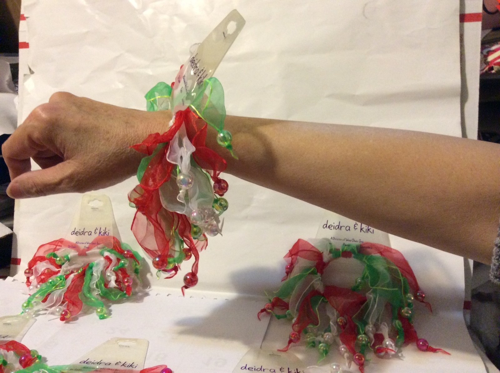 1 lot 6 Elastic  Head,Hand or leg band beautiful peral and frabic string