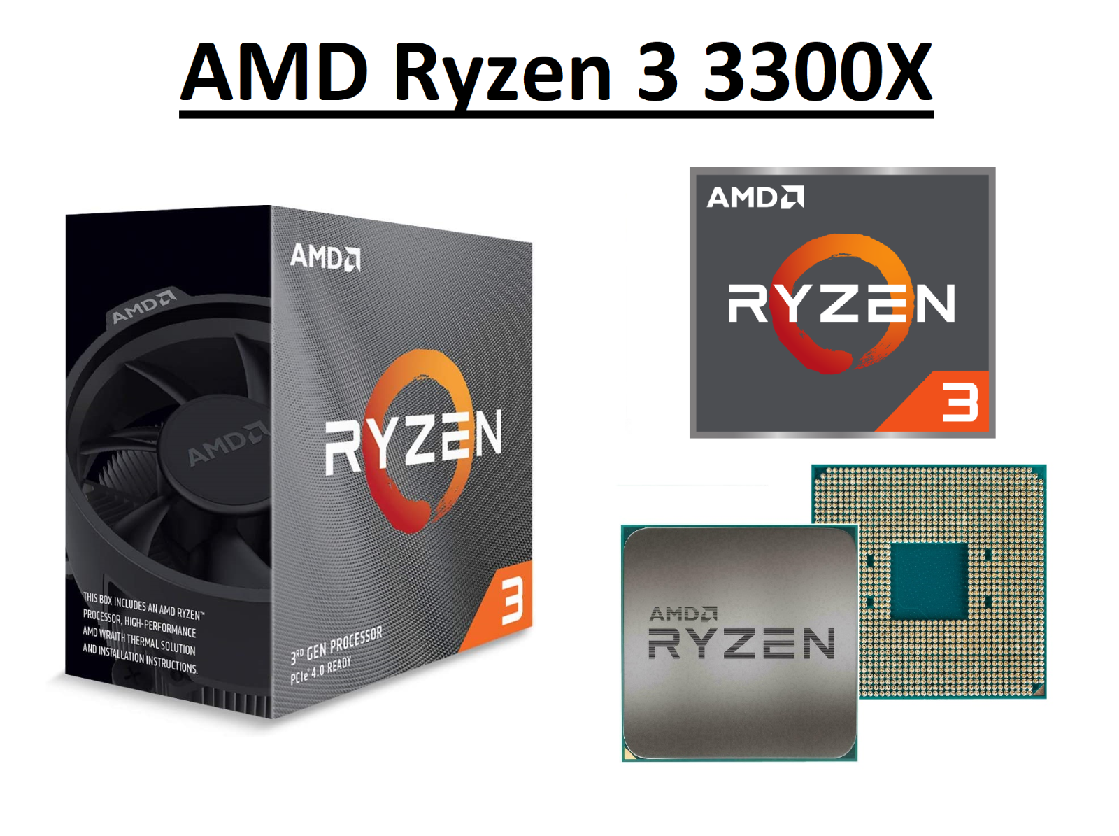 CPU AMD Ryzen 3 3300X CPU AMD Ryzen 3 3300X AM4 CPU Processor R3 3300X Quad Core 8T