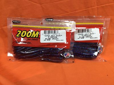 #006-285 Plum Crazy 20cnt Zoom 6.5/" Trick Worm 2 Pcks