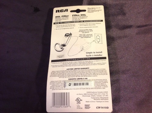 4 RCA DSL FILTER CTP7410D Telephone
