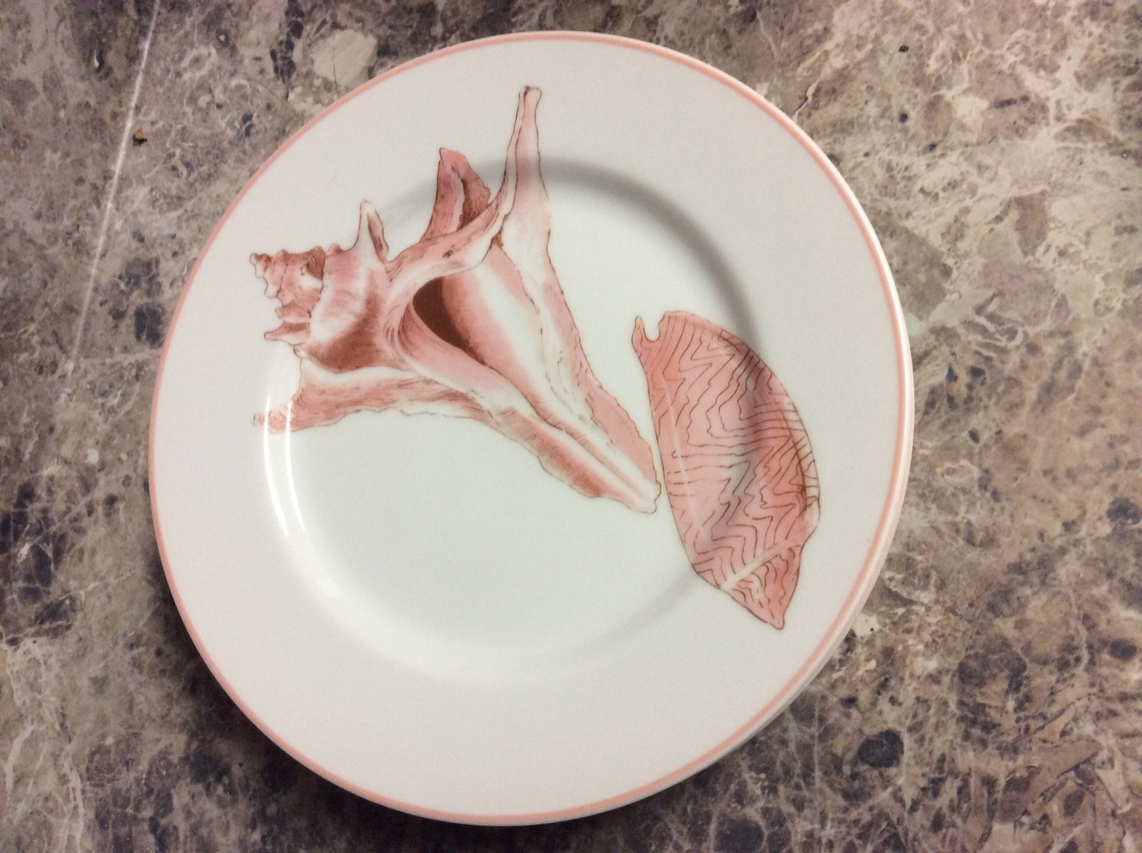 Set of 4 Fitz and Floyd FF Coquille Pink Seashell 7 1/2 inch Lunch Salad Plates