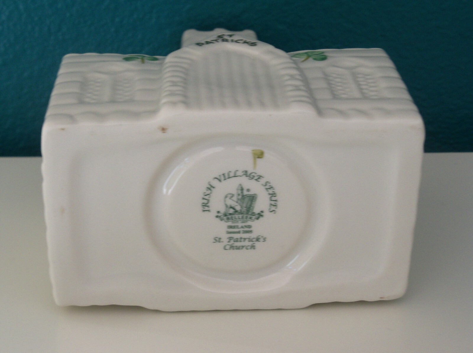 Belleek Irish Village St. Patricks Church Tea Light Candle Holder