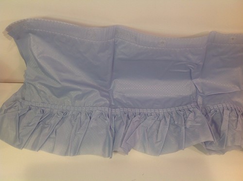 Vintage EXCELL Baby Blue Vinyl Plastic Shower Curtain valance Bathroom Curtain