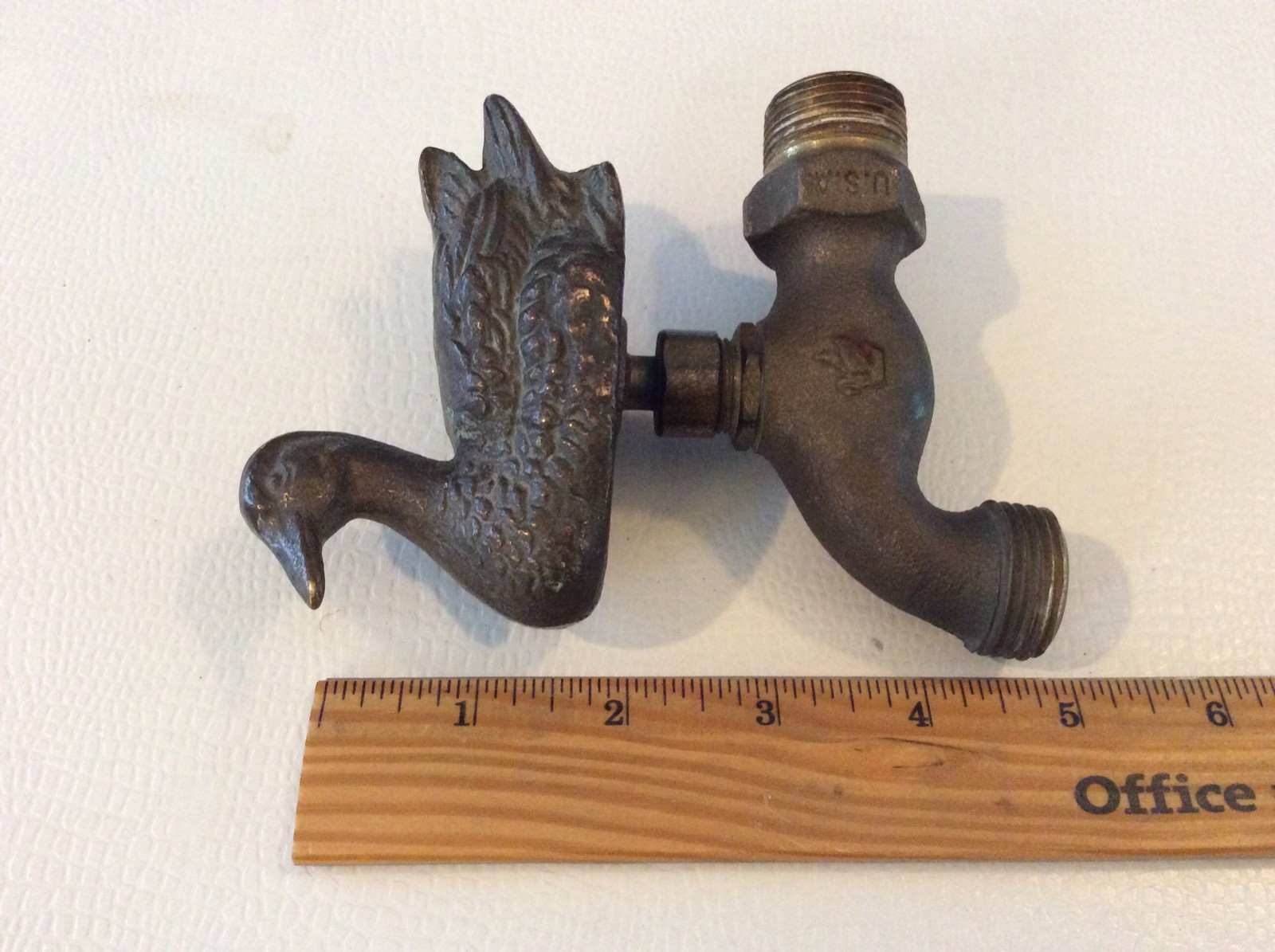 VINTAGE BRASS DUCK OUTSIDE FAUCET HANDLE