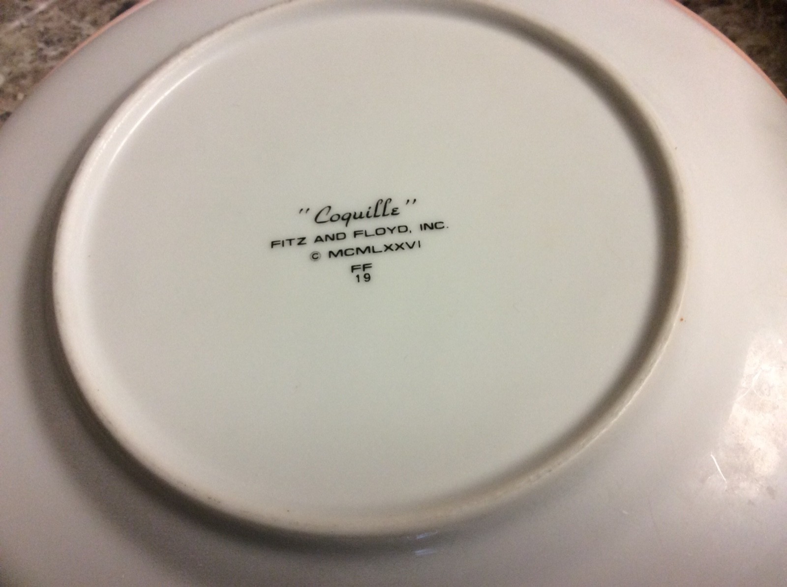 Set of 4 Fitz and Floyd FF Coquille Pink Seashell 7 1/2 inch Lunch Salad Plates