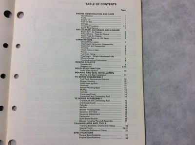 GENUINE Tecumseh Engines TC Series Two Cycle Engines Mechanic's Handbook 694782