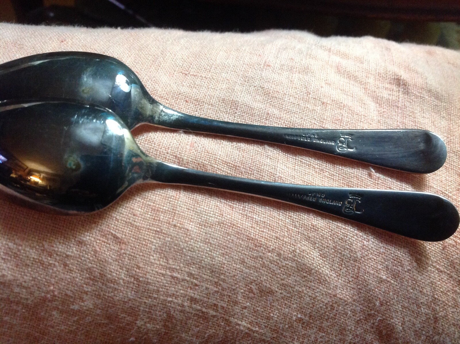 Old EL SHEFFIELD ENGLAND Set of 6 Silverplate Grapefruit Spoons in Original Box
