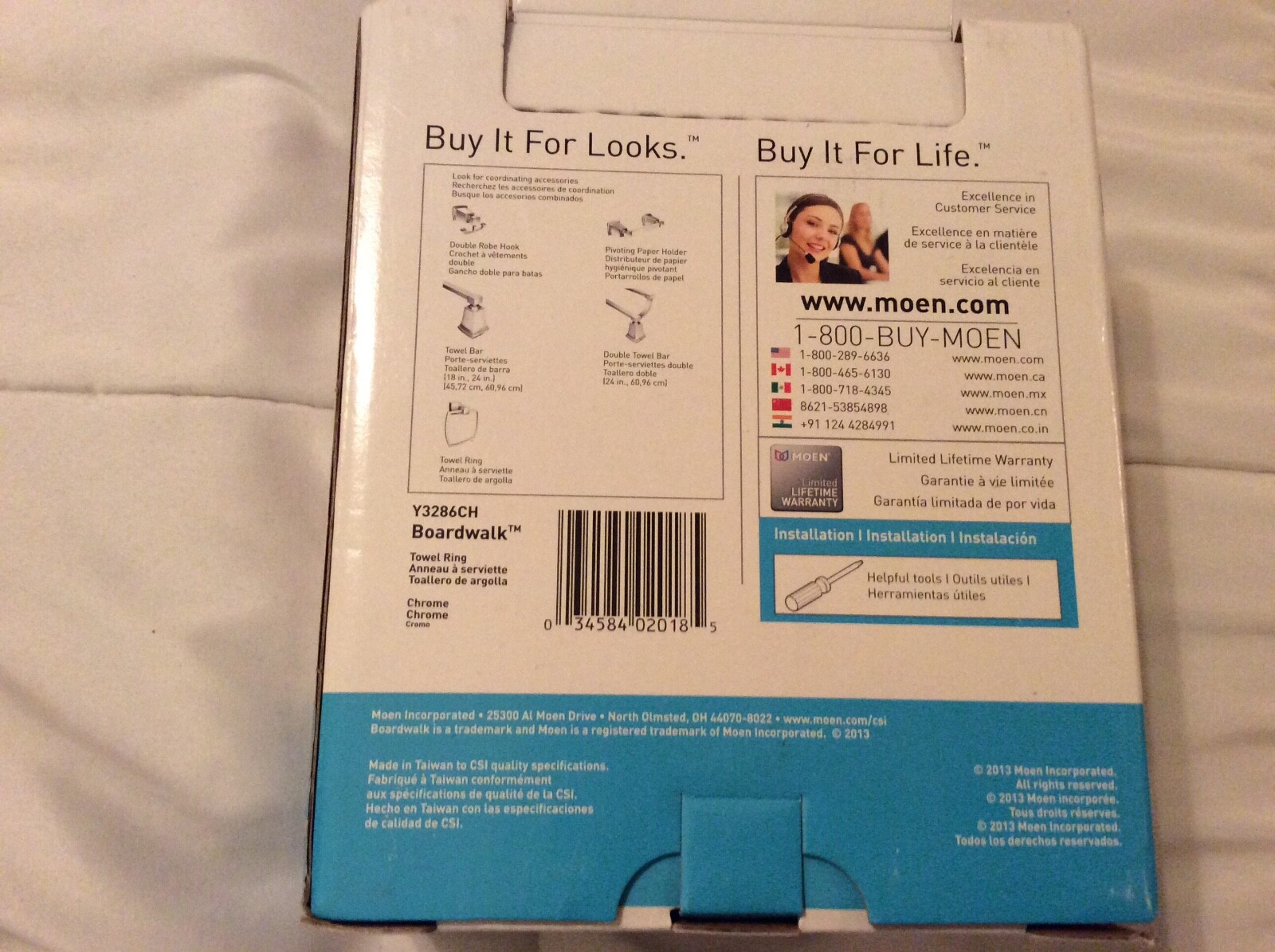 Moen Boardwalk Towel Ring, Chrome No Y3286CH.   NEW in box