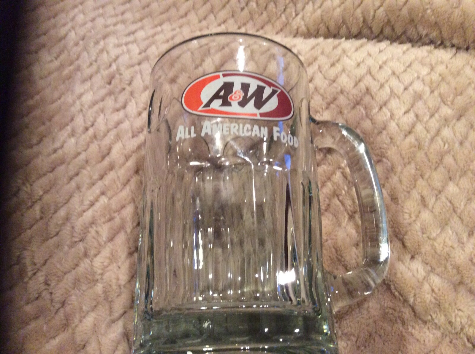 A&W Root Beer All American Food Mug Heavy Clear Glass 6” Tall