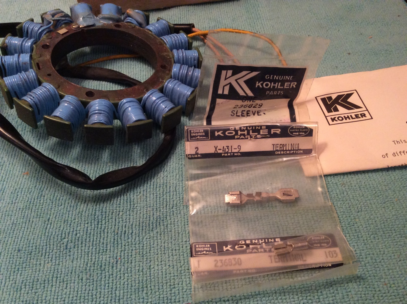 Genuine Kohler Stator Kit 15 Amp # 237879 No Longer Available - New-Old-Stock