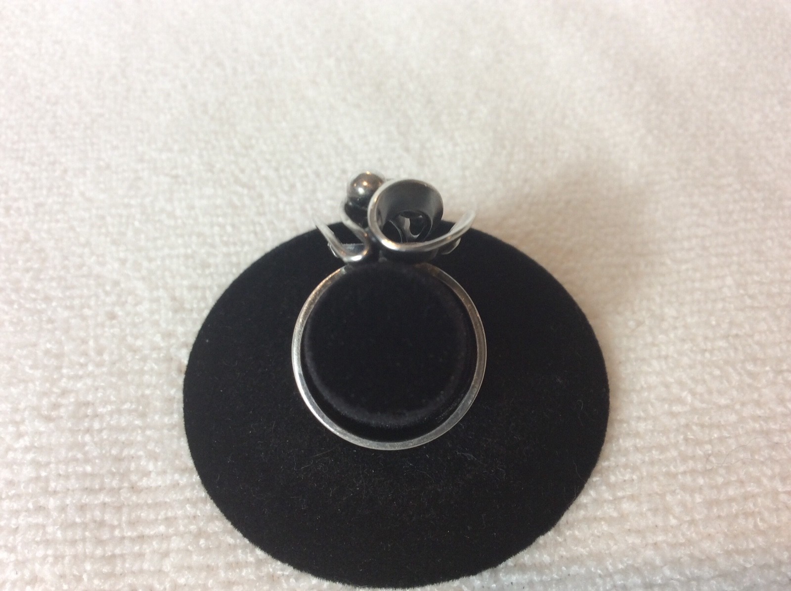 Vintage Sterling Silver E. Granit & Co. Finland Signed Swirl Ball Ring Size 6