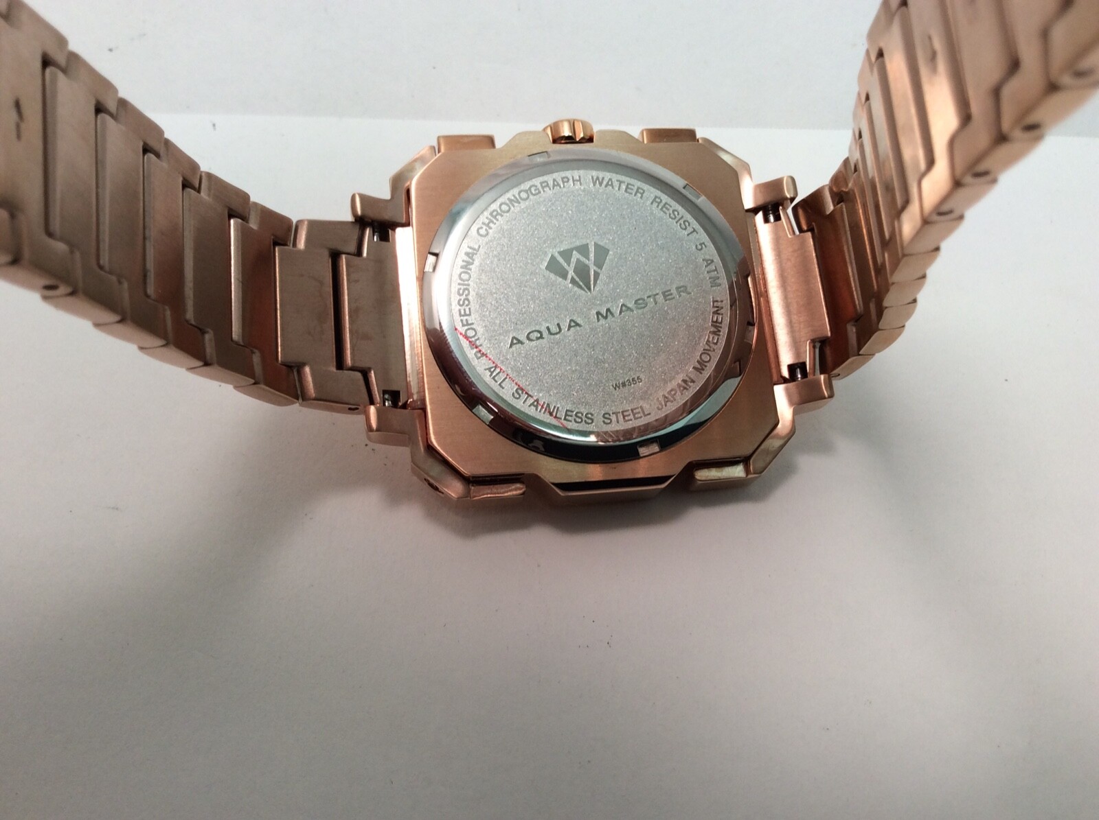 Pre-owned Aqua Master Men  Jojo Jojino Joe Rodeo Rose Metal Band 45mm Diamond Watch W355
