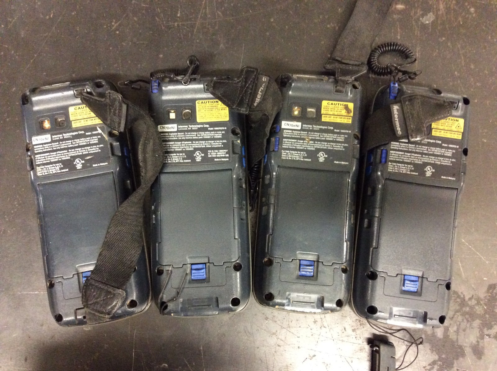 4x Intermec Handheld Scanners w/ Charging Station CN70e