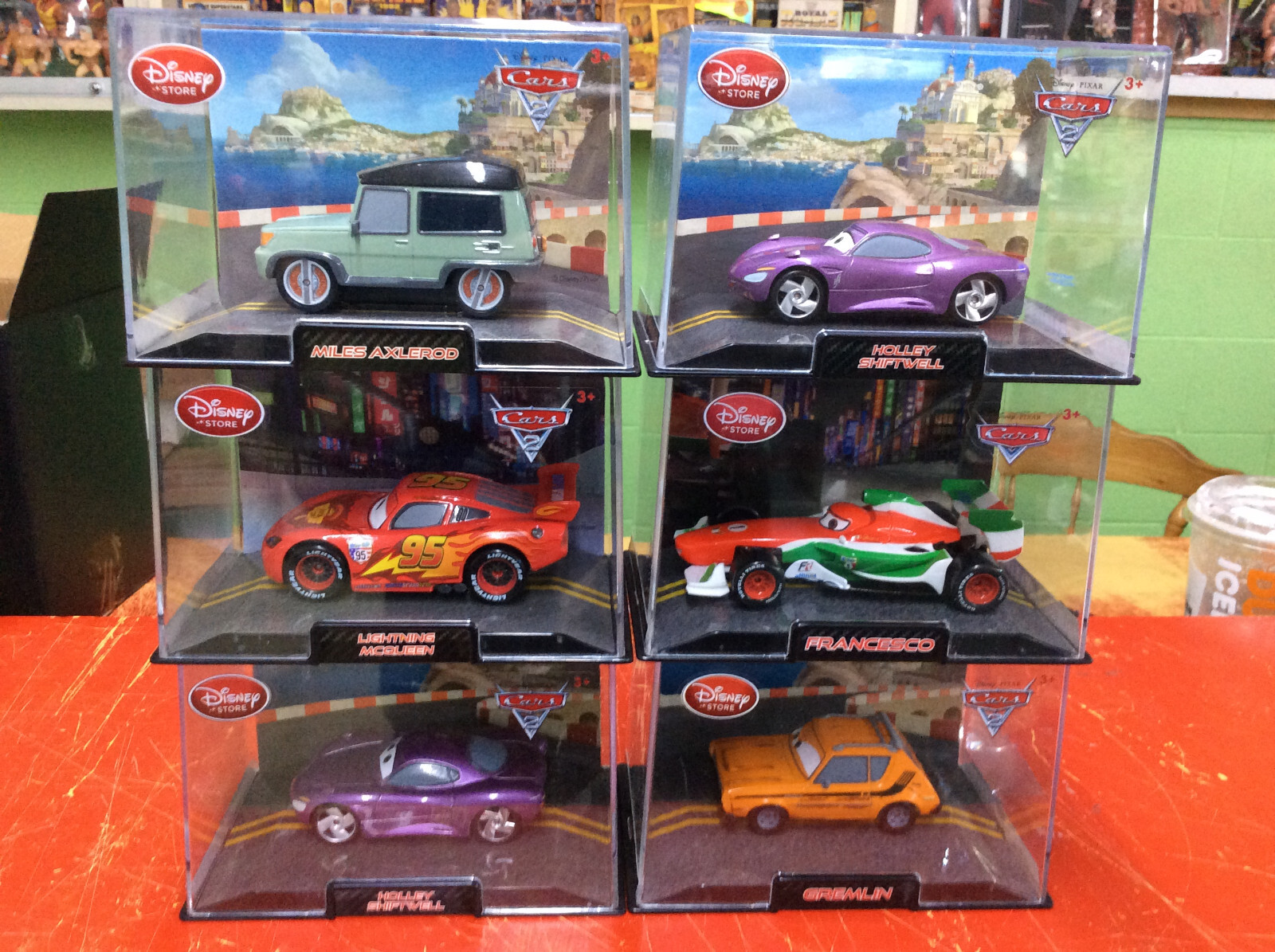 Disney Store Pixar Cars 2 Diecast Car Lot Of 6 McQueen