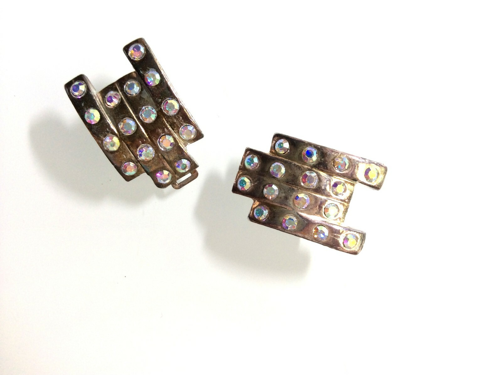 Vintage Jewelry Clasp - Large Metal and Rhinestone Clasp