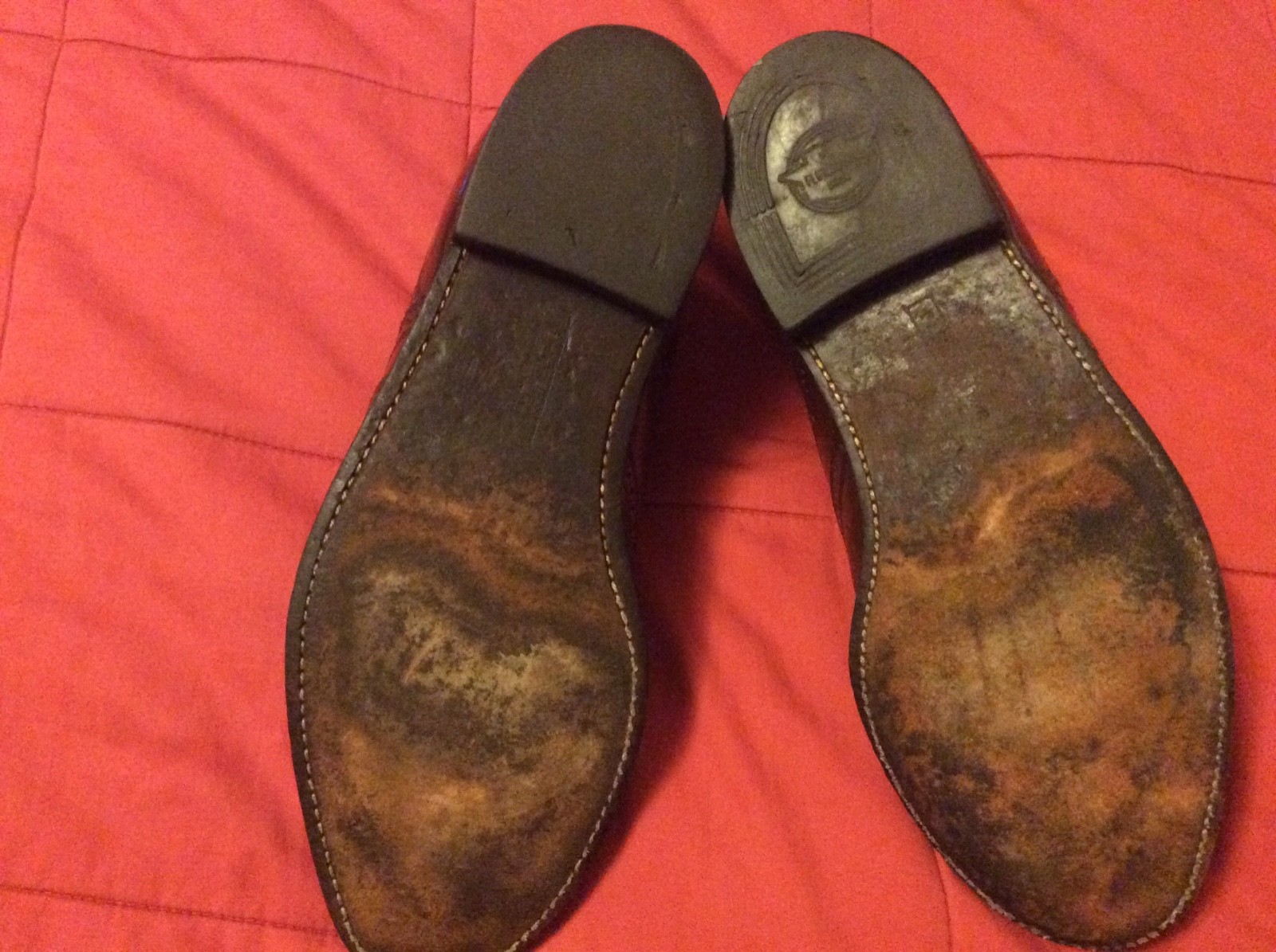 VTG Florsheim Imperial Leather Oxblood Brogue Wingtip Men’s Shoes 10.5D (398457)