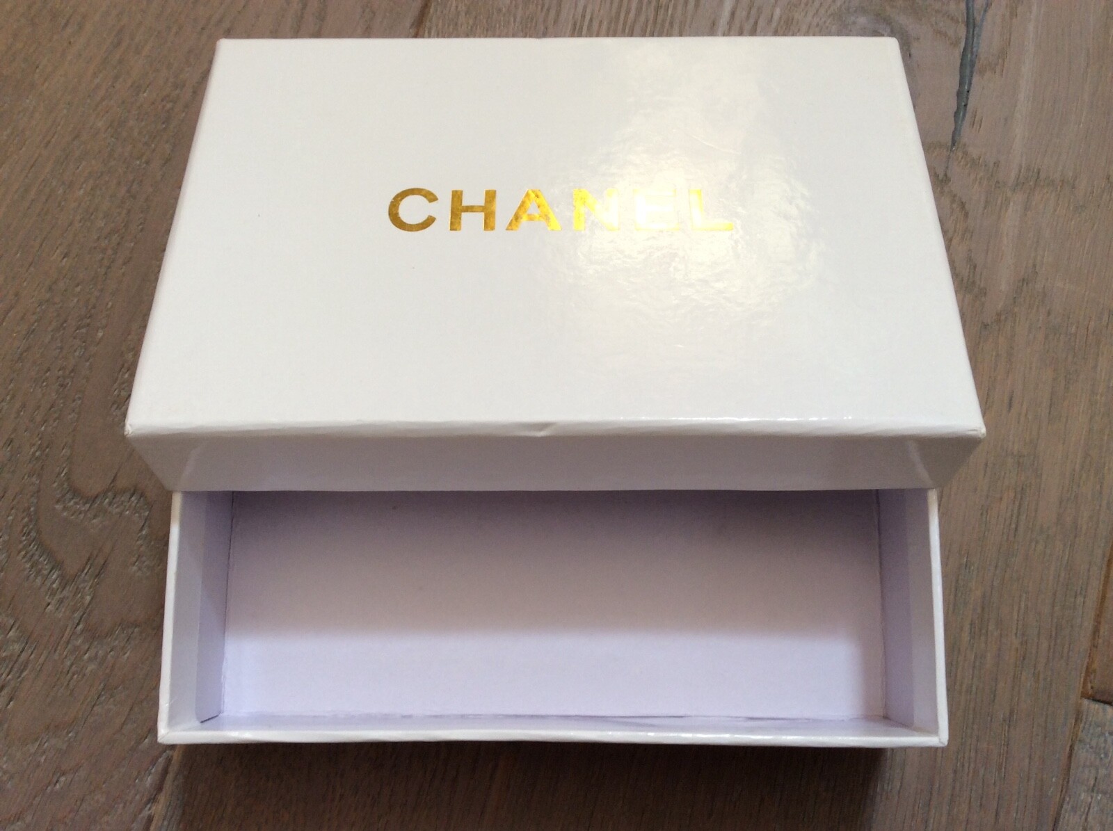 Chanel gold tone Signature Empty White Box 6”-4”-1.5”