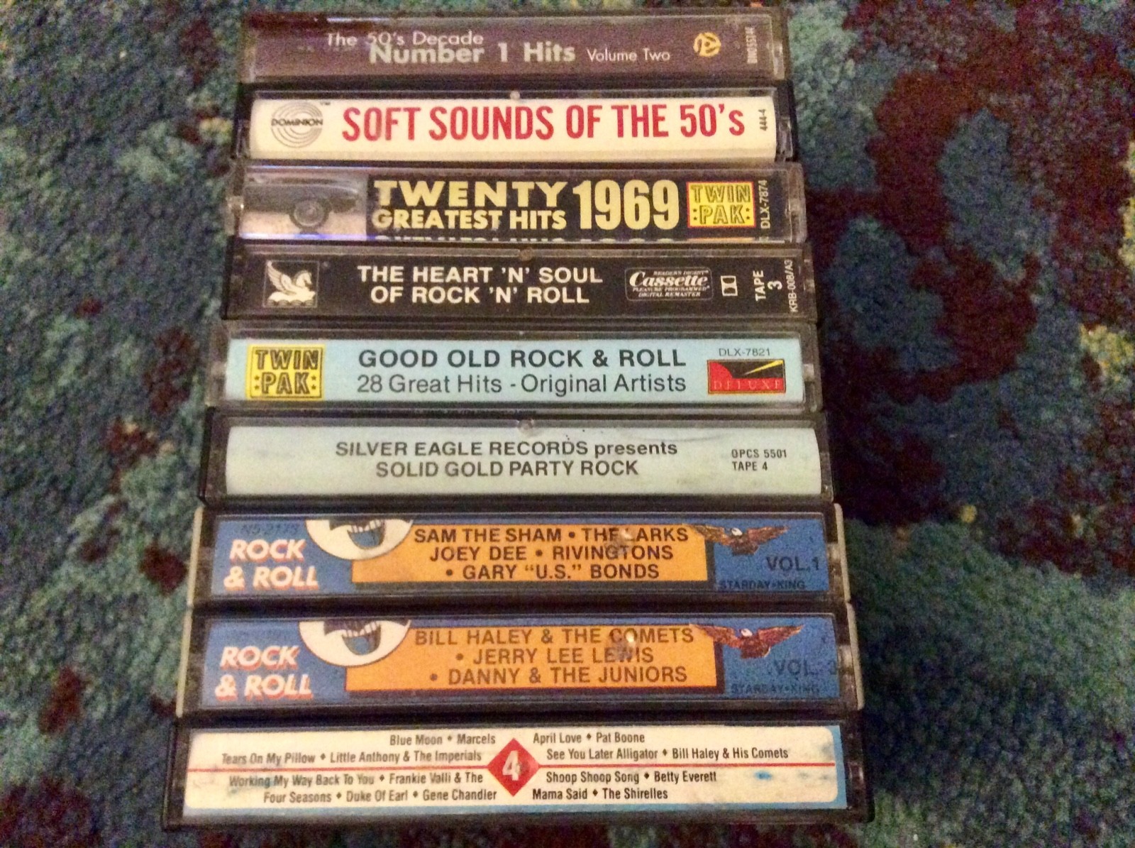 50s & 60s Compilation 9 CASSETTE LOT Turtles BILL HALEY MONKEES Impalas Drifters
