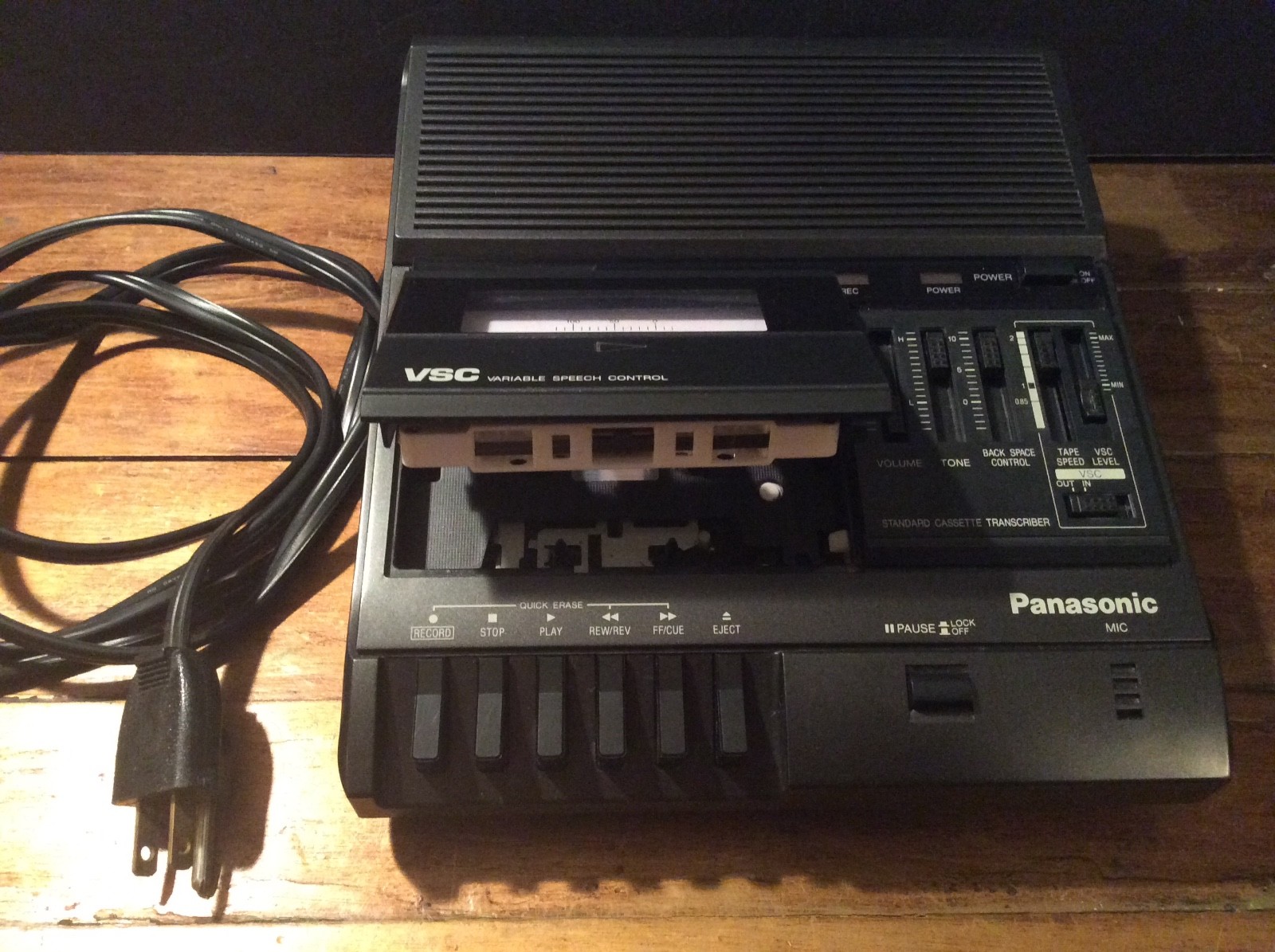 Panasonic RR-830 VSC Cassette Tape Transcriber With Foot Control RP-2692