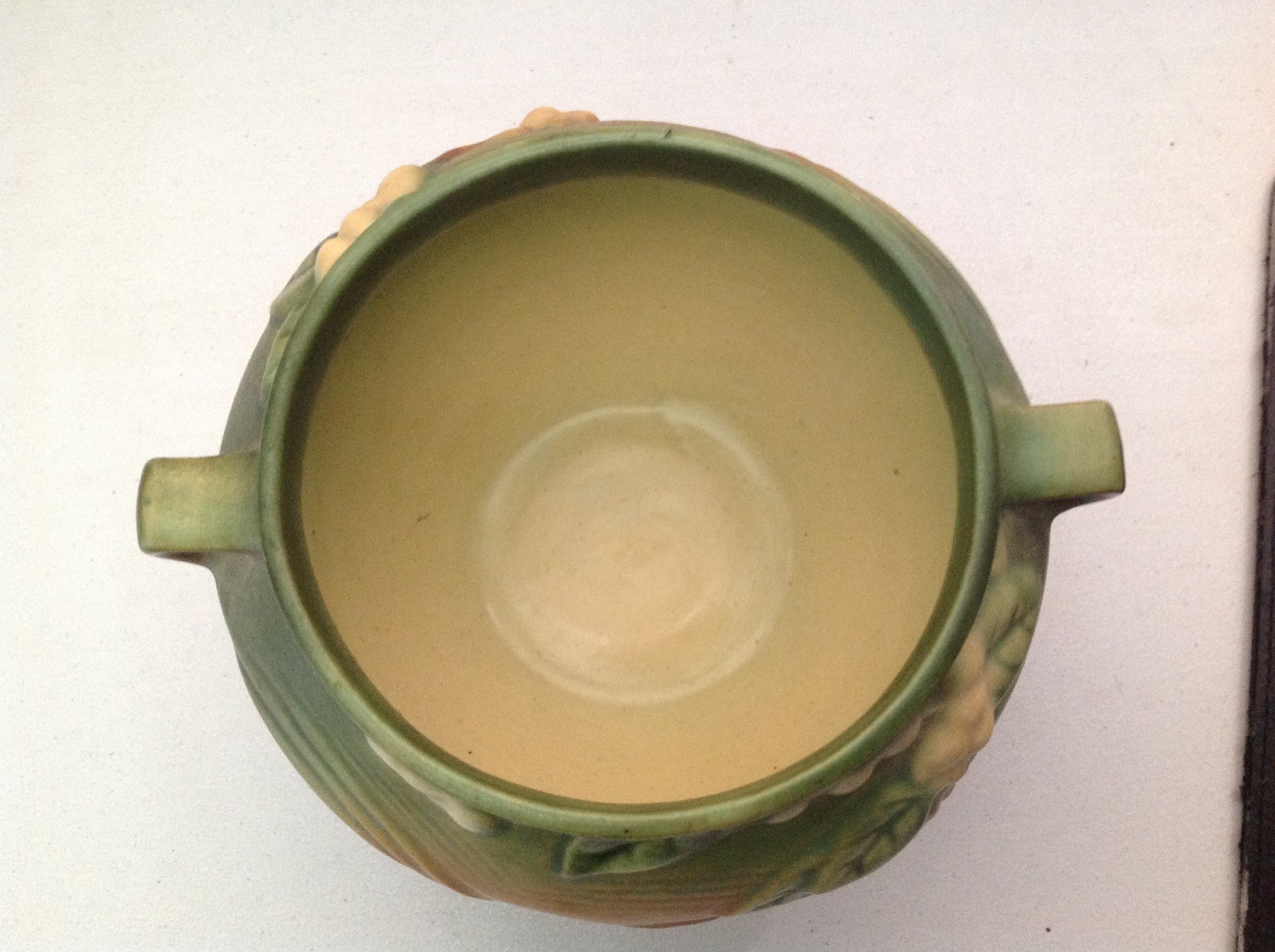 Vintage Roseville Pottery Snowberry Green Jardiniere 1J4