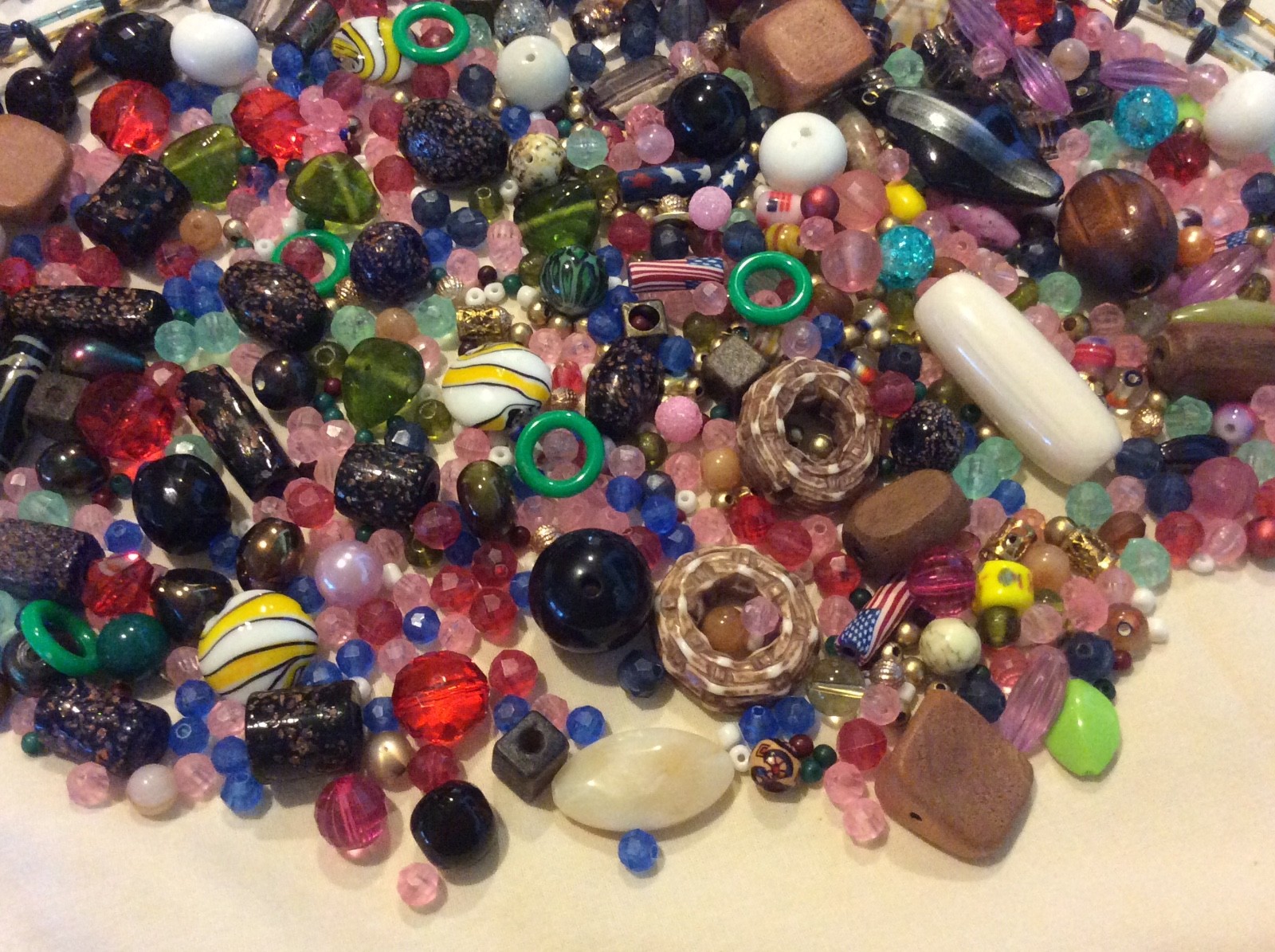 1+ lb of Assorted Beads for Jewelry Making