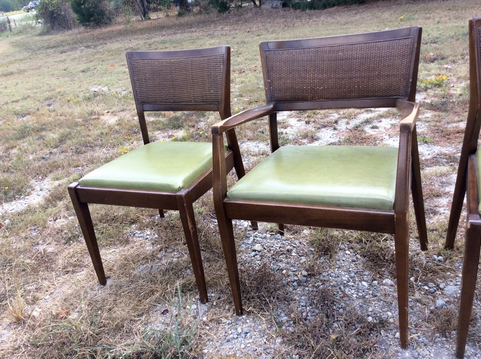SIX MIDCENTURY DANISH AMERICAN MODERN 3 DINING ARMCHAIRS plus 3 SIDECHAIRS