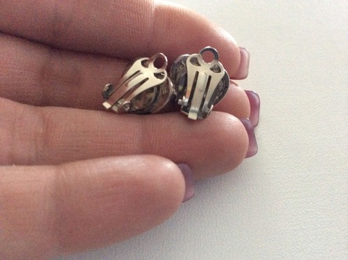 BEAUTIFUL STERLING SILVER MURANO GLASS HEART EARRINGS