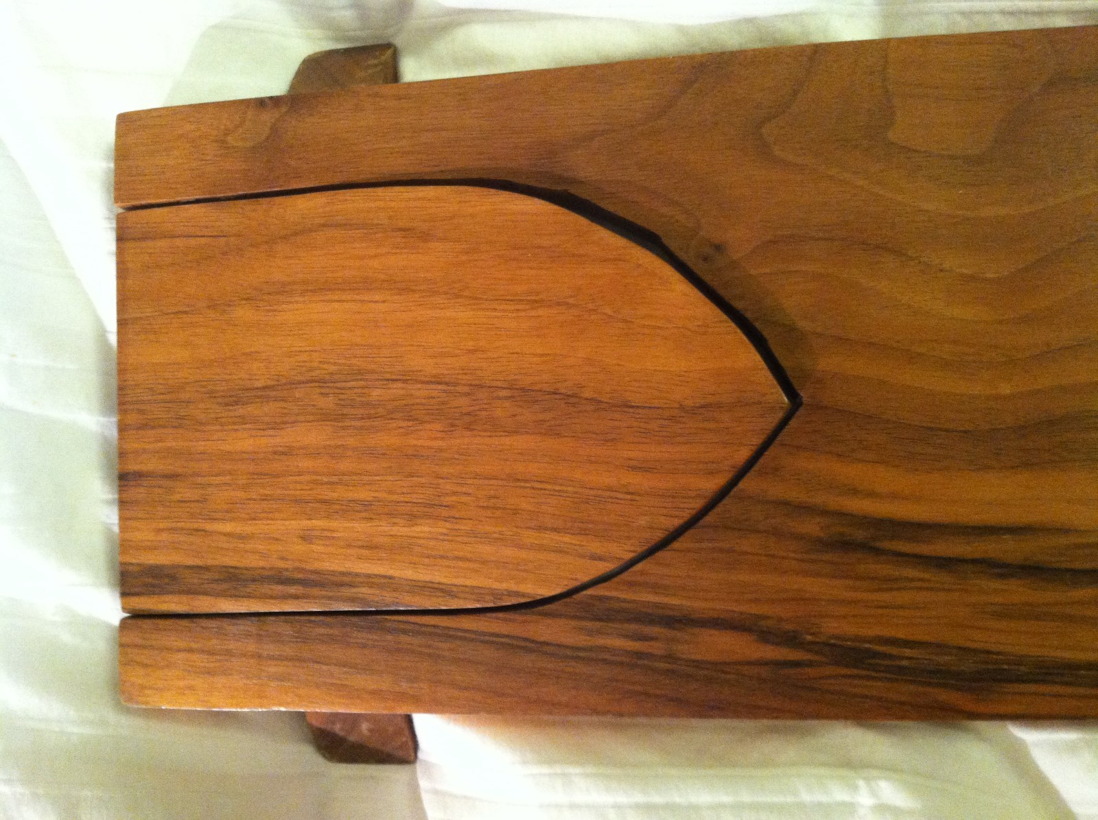 Handmade Walnut Wood Book Rack / Holder Rack w/ Name Inscribed and Flip Up Ends