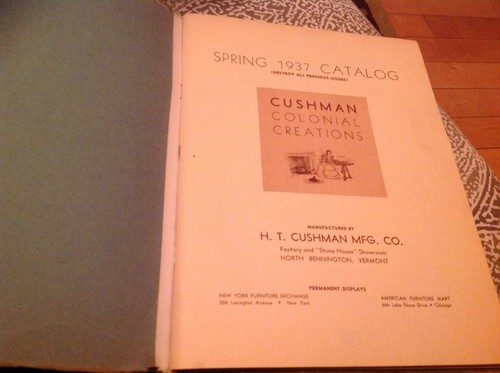1937 Furniture Catalog From Cushmans Colonial Creations.