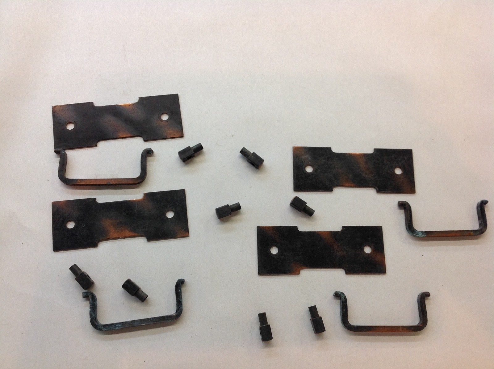 Vtg 30s 40s MID CENTURY Copper Art Deco Drawer Pulls Dresser Handles LOT set 4