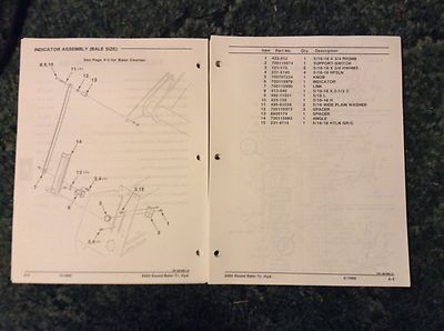 8-8475 - A New Parts Catalog For A CaseIH 8465 Round Baler with Tractor Hyds.