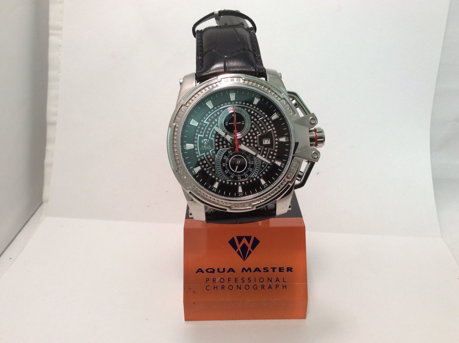 Pre-owned Aqua Master Men  Jojo Jojino Joe Rodeo Stainlemetal Band 50mm Diamond Watch W352