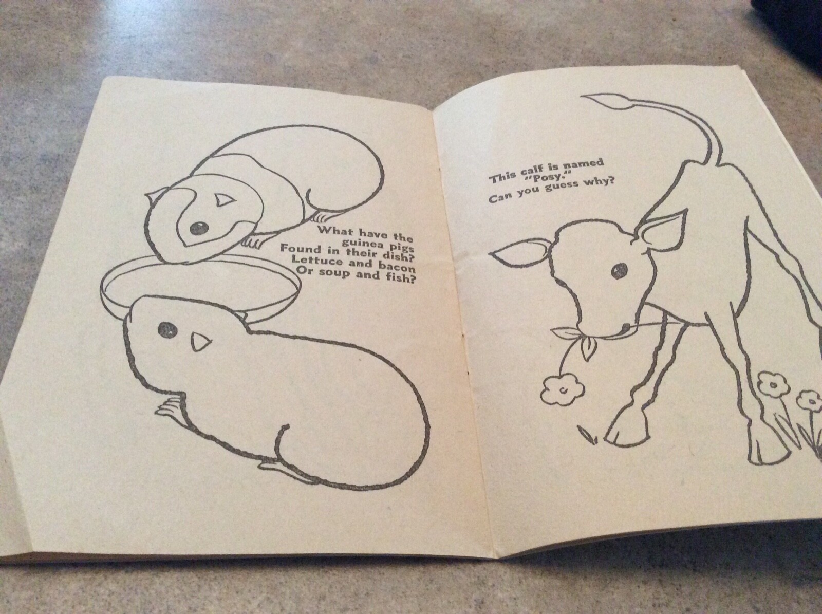 Vintage FURRY FRIENDS To Color Booklet 1966 Made in USA