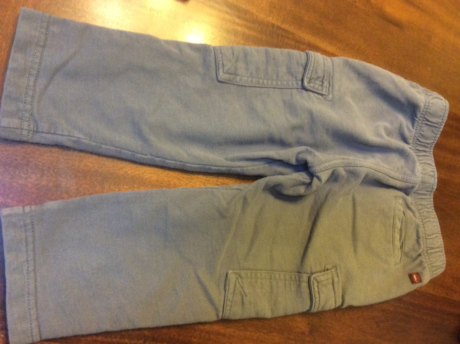 TEA COLECTION boys 2t blue side stripe cotton gray cargo pants euc 2-3 2y