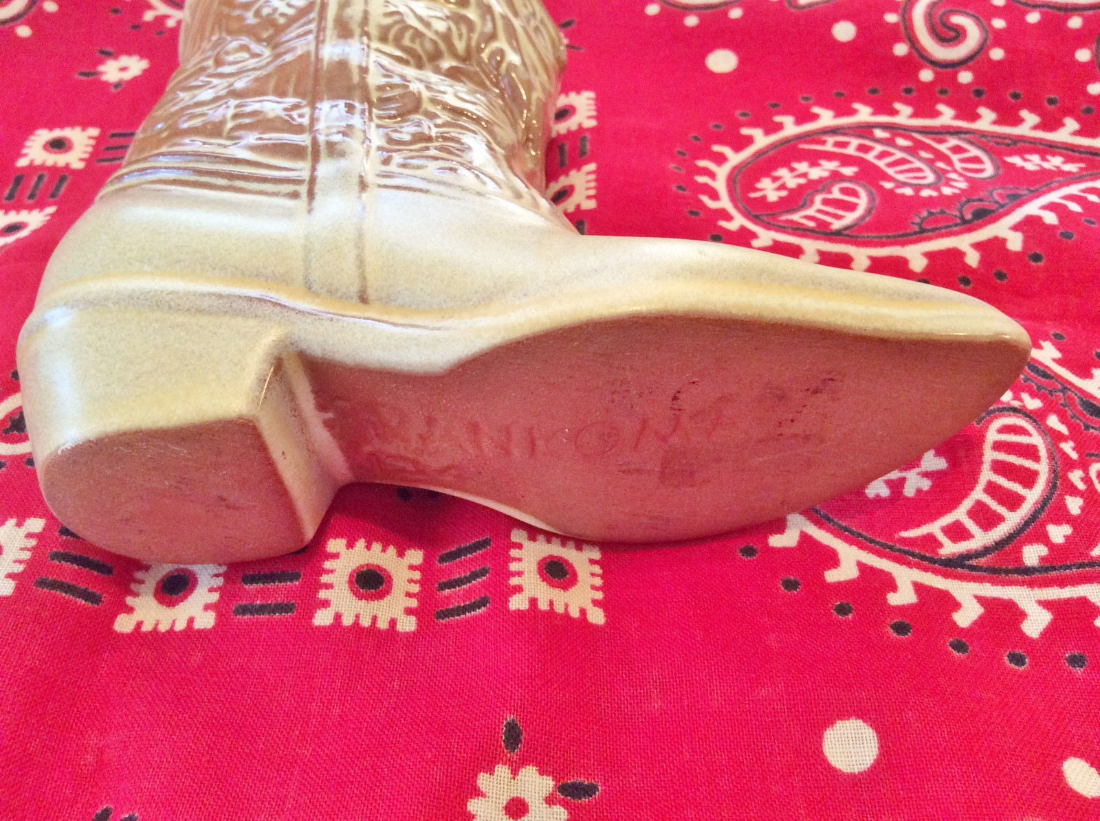 1970's Frankoma Western Mini Small Cowboy Boot #134 Desert Gold 4 3/4