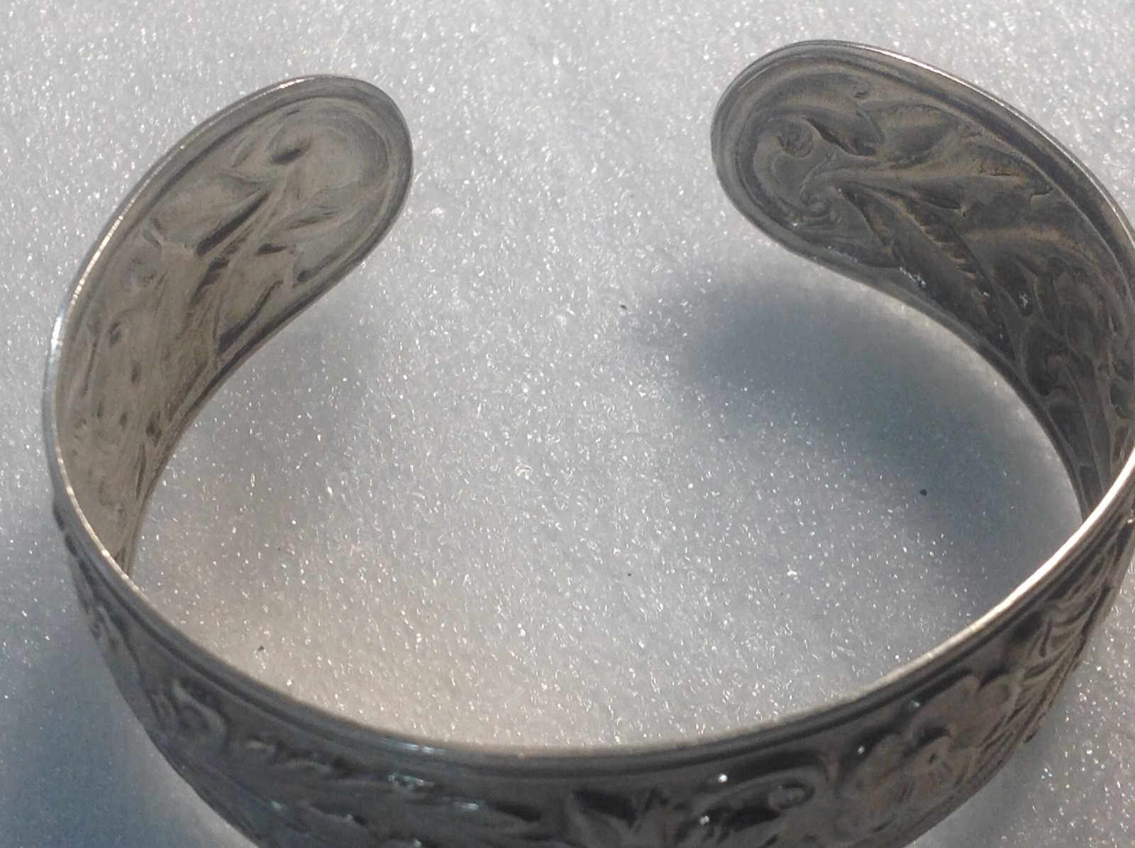 Antique Pre 1914 S Kirk & Son Sterling Silver Cuff Floral Rose Repousse Bracelet