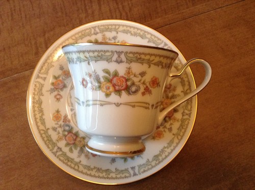 Noritake Ivory China Homage Pattern #7236 Tea Cup And Saucer